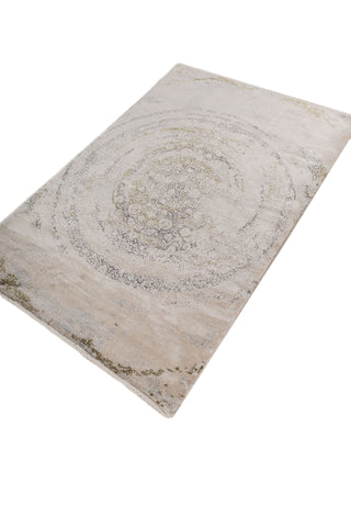 Soft Abstract Rug 4X6 Ft | Winter White Green Carpet For Living Room, Bedroom, Dining Room