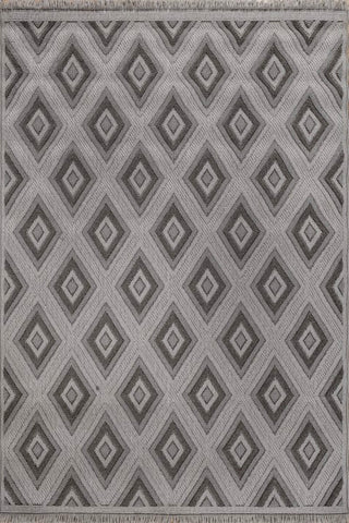 Drevon Steel Gray Polypropylene Rug