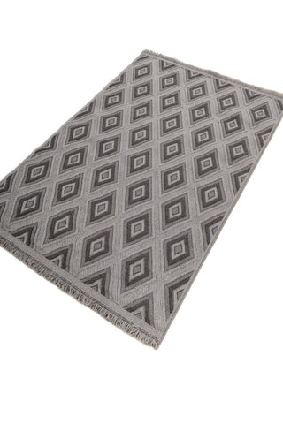 Drevon Steel Gray Polypropylene Rug
