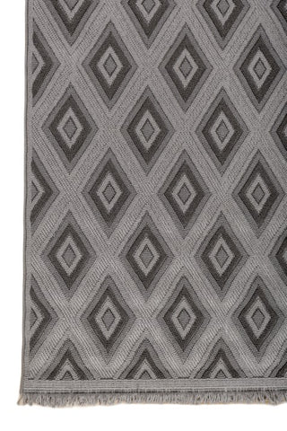Drevon Steel Gray Polypropylene Rug