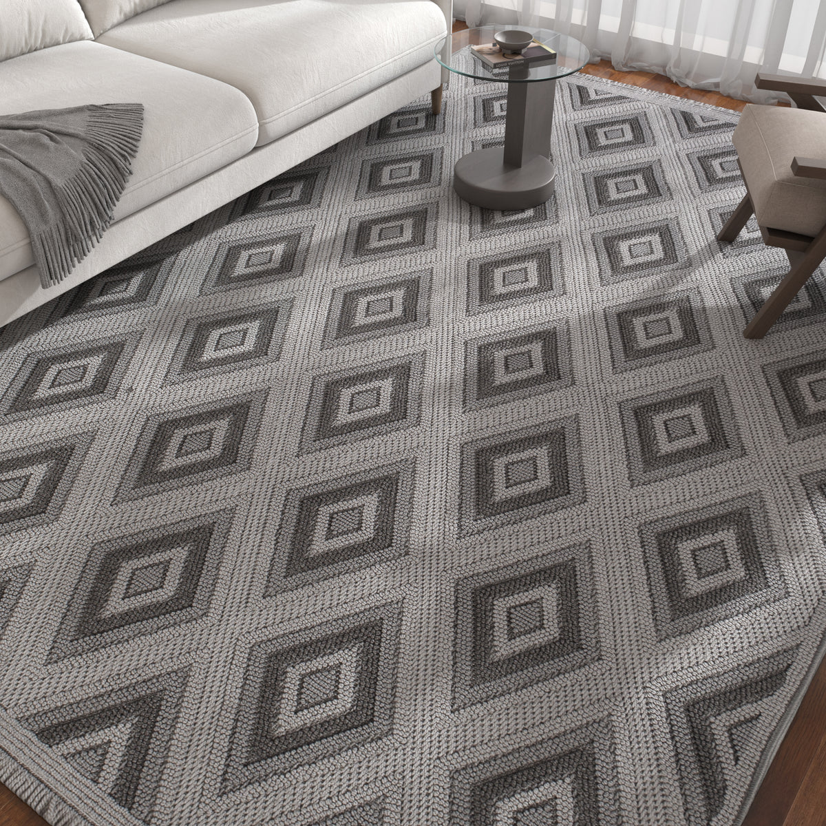 Asterlane Steel Gray & Cyan Blue Rug