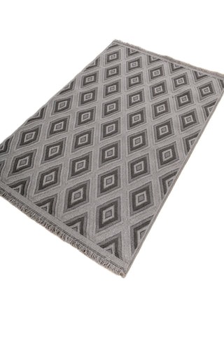 Soft Abstract Rug 4X6 Ft | Steel Gray Cyan Blue Carpet For Living Room, Bedroom, Dining Room