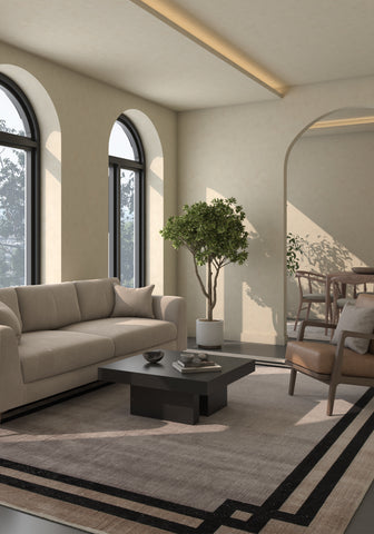 Soft Abstract Rug 5X7'6 Ft | Smoke Blue Black Ink Carpet For Living Room, Bedroom, Dining Room