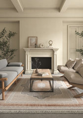 Tarevon Ivory Terracotta Polypropylene Rug
