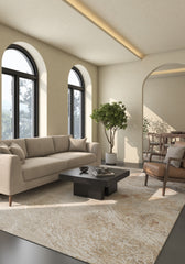 Soft Abstract Rug 5'6X7'6 Ft | White Marigold Carpet For Living Room, Bedroom, Dining Room