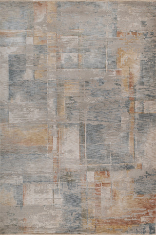 Soft Abstract Rug | Ocean Blue Bright Yellow