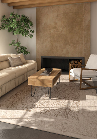 Soft Oriental Rug 5X7'6 Ft | Linen Gray Carpet For Living Room, Bedroom, Dining Room