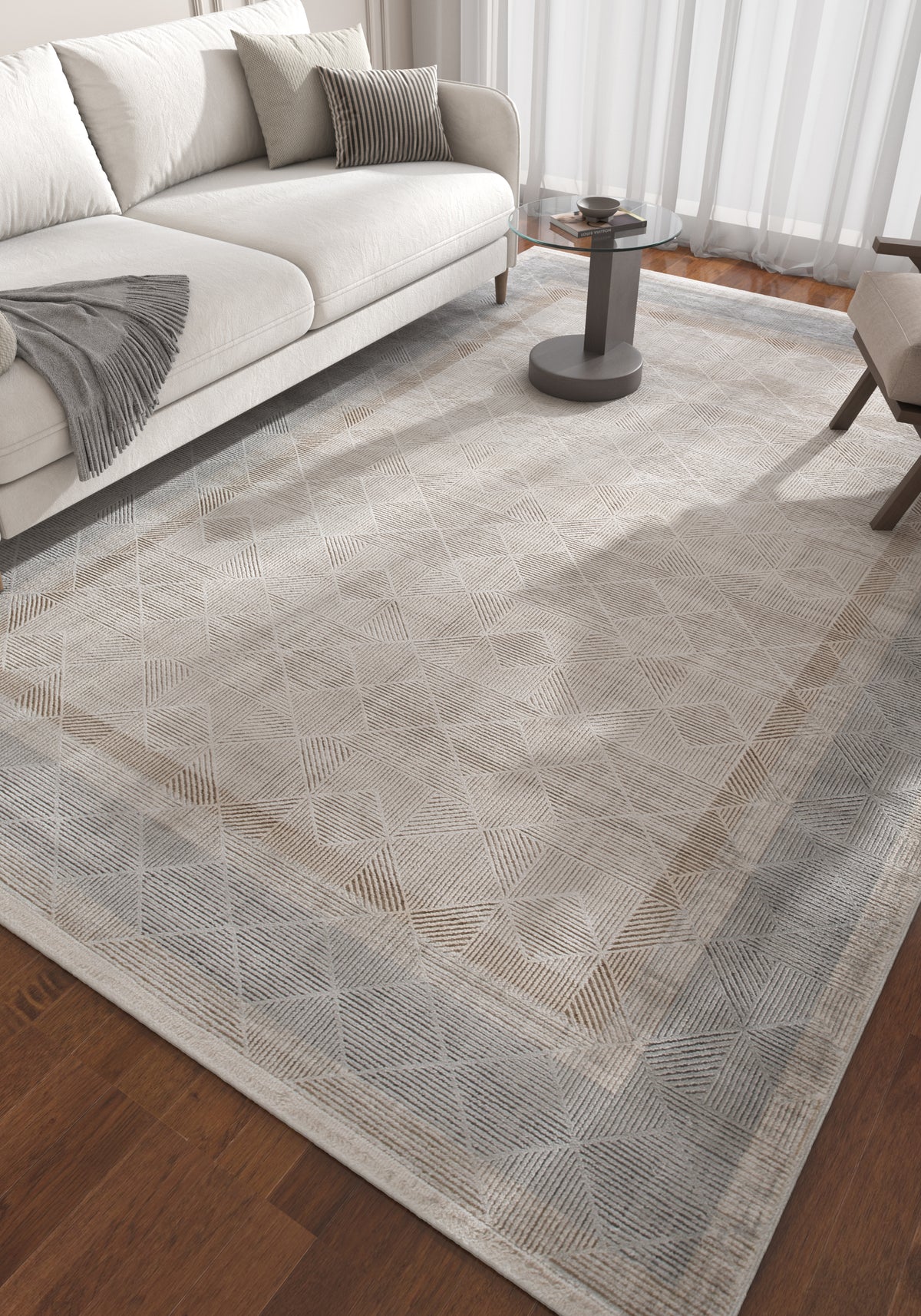 Soft Oriental Rug 5X7'6 Ft | Forever Blue Pink Tint Carpet For Living Room, Bedroom, Dining Room