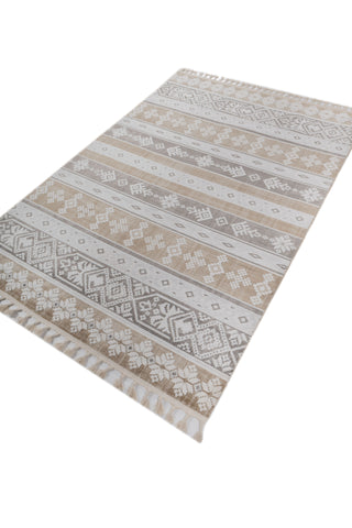 Soft Abstract Rug 5X7'6 Ft | White Winter White Carpet For Living Room, Bedroom, Dining Room