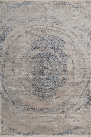 Orlune Ivory Blue Polypropylene Rug