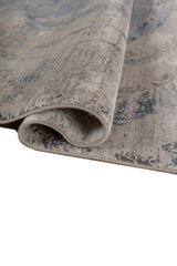 Orlune Ivory Blue Polypropylene Rug