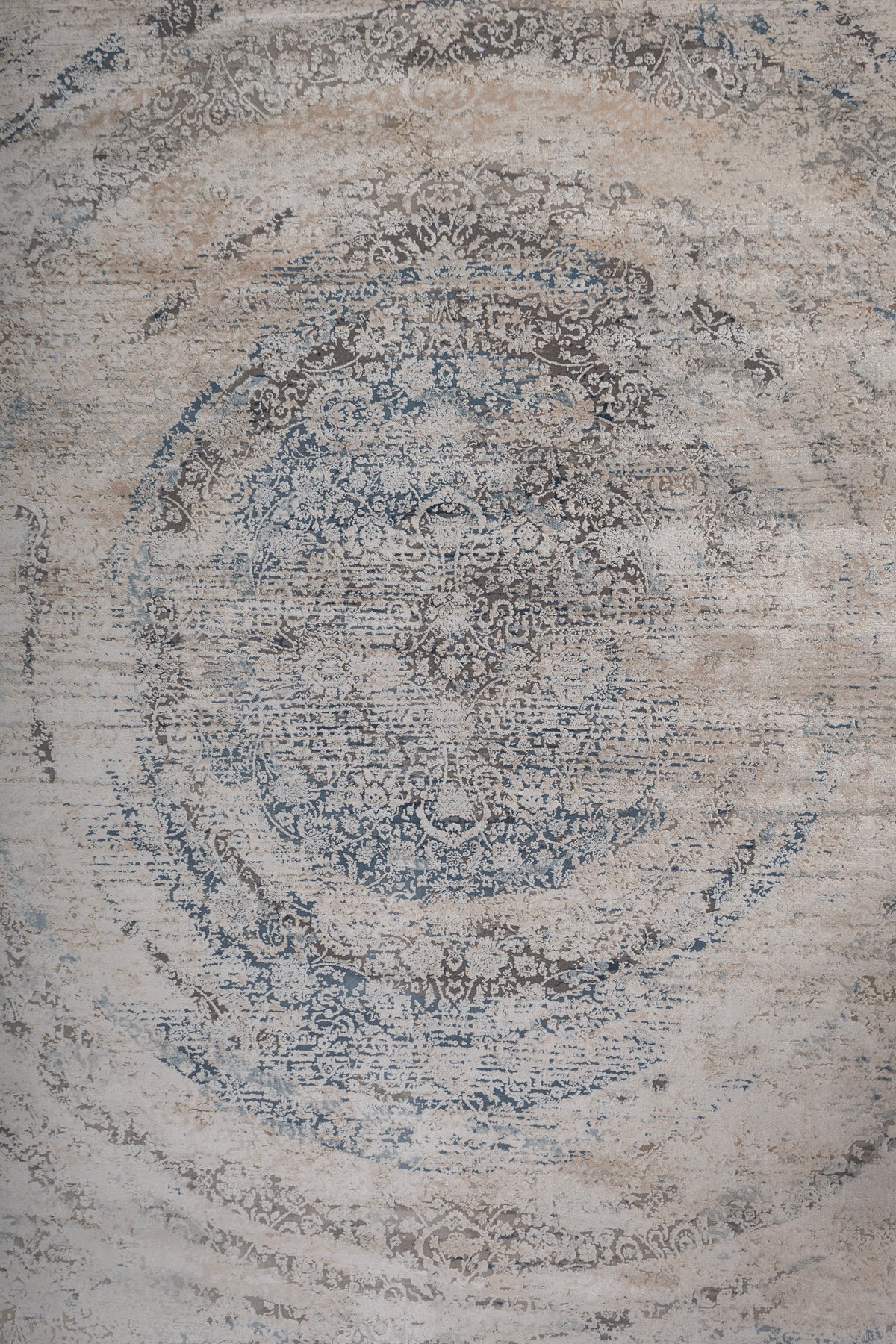 Soft Abstract Rug | White Inky Sea Carpet