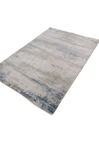 Soft Abstract Rug 5X7'6 Ft | Ensign Blue Silver Mink Carpet For Living Room, Bedroom, Dining Room
