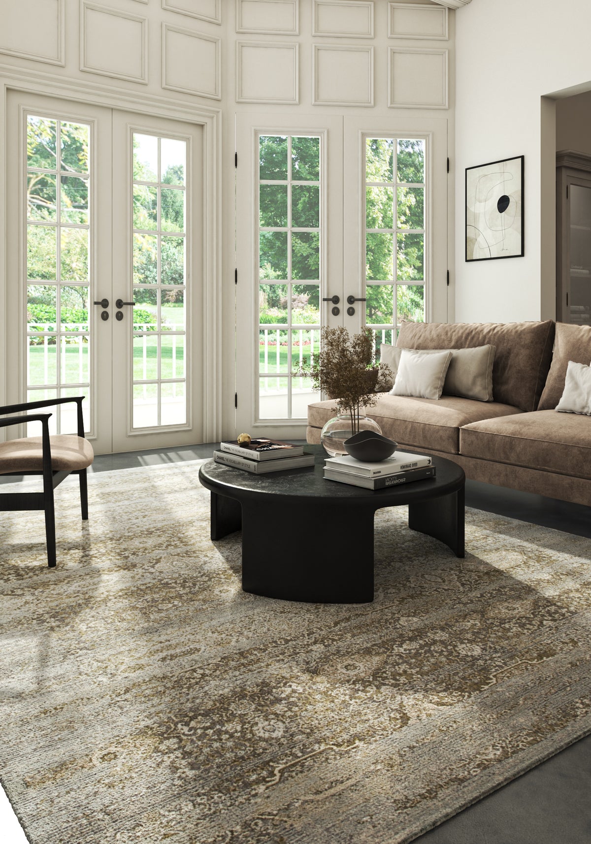 Soft Oriental Rug 5X7'6 Ft | Steel Gray Green Carpet For Living Room, Bedroom, Dining Room