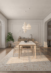 Soft Oriental Rug 5'6X7'6 Ft | White Saffron Carpet For Living Room, Bedroom, Dining Room