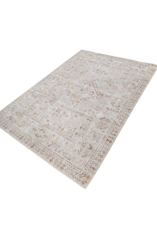 Soft Oriental Rug 5'6X7'6 Ft | White Saffron Carpet For Living Room, Bedroom, Dining Room