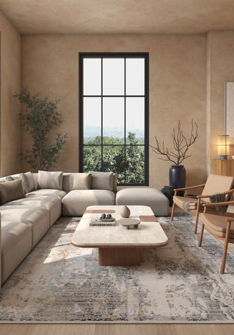 Soft Abstract Rug 5X7'6 Ft | Forever Blue Marigold Carpet For Living Room, Bedroom, Dining Room