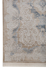 Veloria Ivory Blue Polypropylene Rug