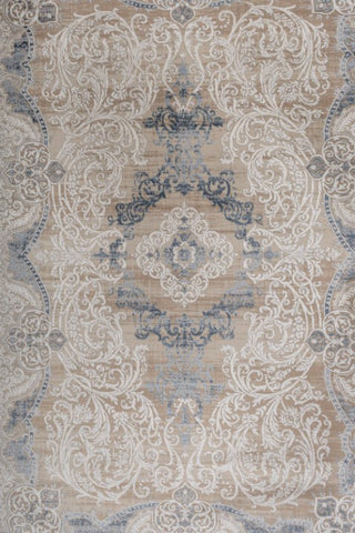 Veloria Ivory Blue Polypropylene Rug