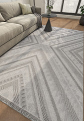 Xyvron Steel Gray Polypropylene Rug