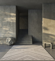 Asterlane Cyan Blue & Steel Gray Rug