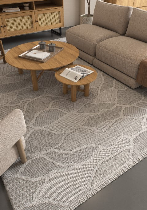 Vaylix Taupe Gray Polypropylene Rug