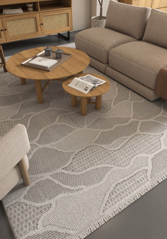 Vaylix Taupe Gray Polypropylene Rug