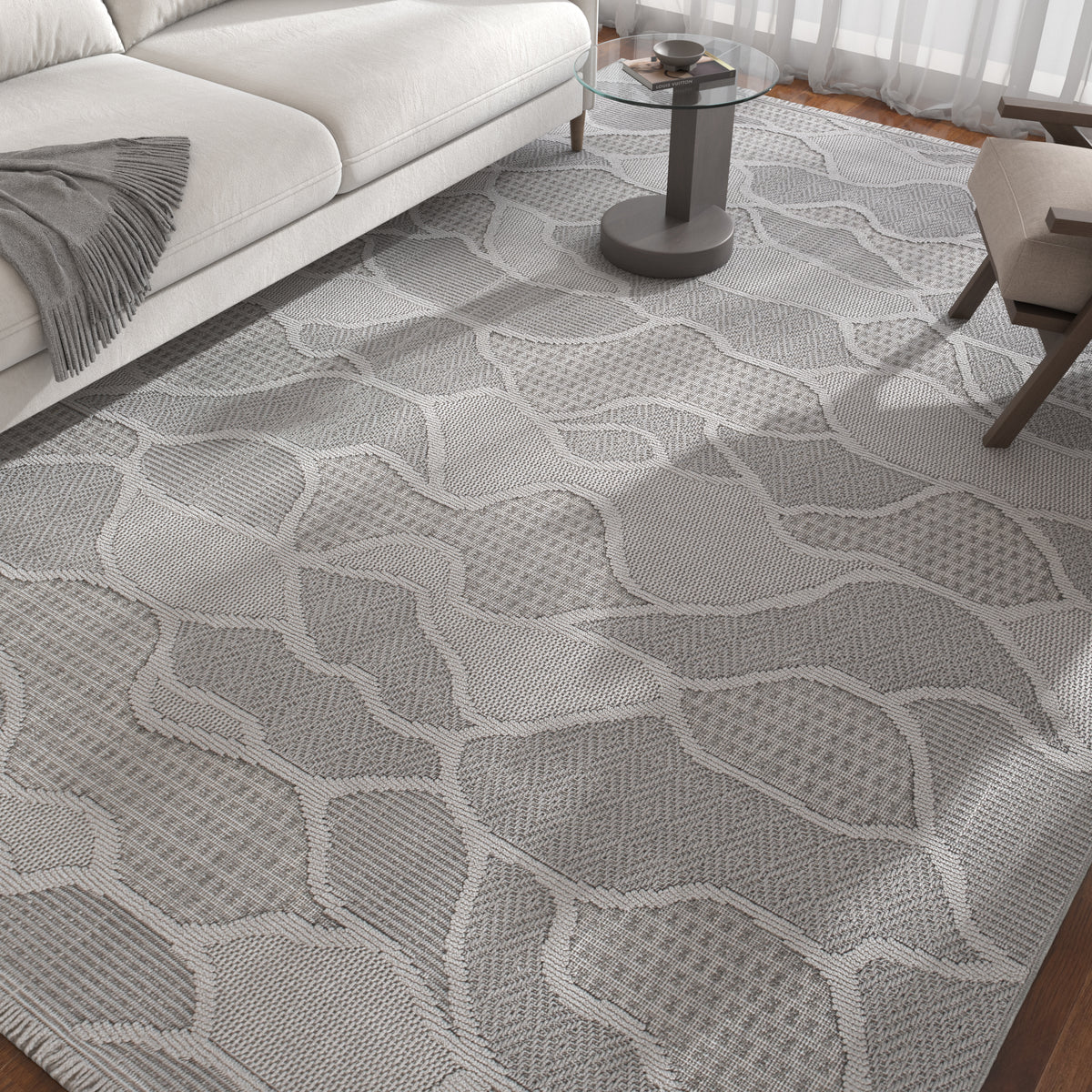 Asterlane Cyan Blue & Steel Gray Rug