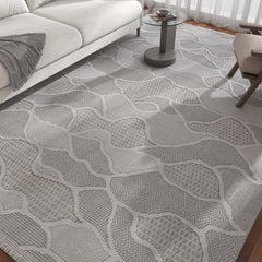 Asterlane Cyan Blue & Steel Gray Rug