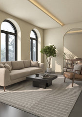 Strivon Gray Ivory Polypropylene Rug