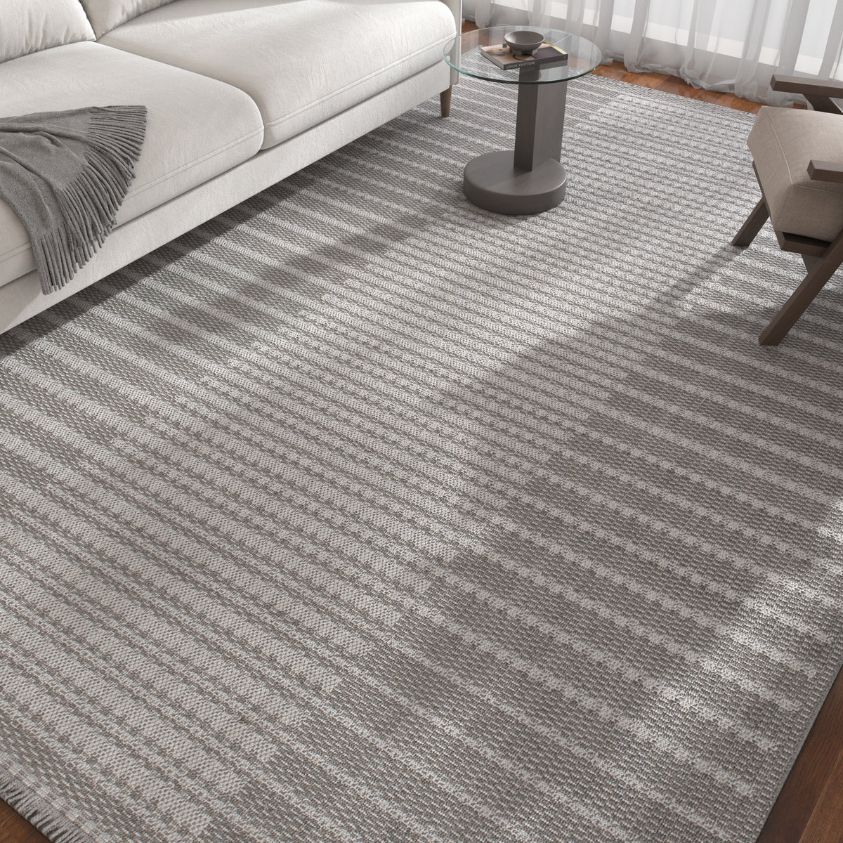 Asterlane Cyan Blue & Steel Gray Rug