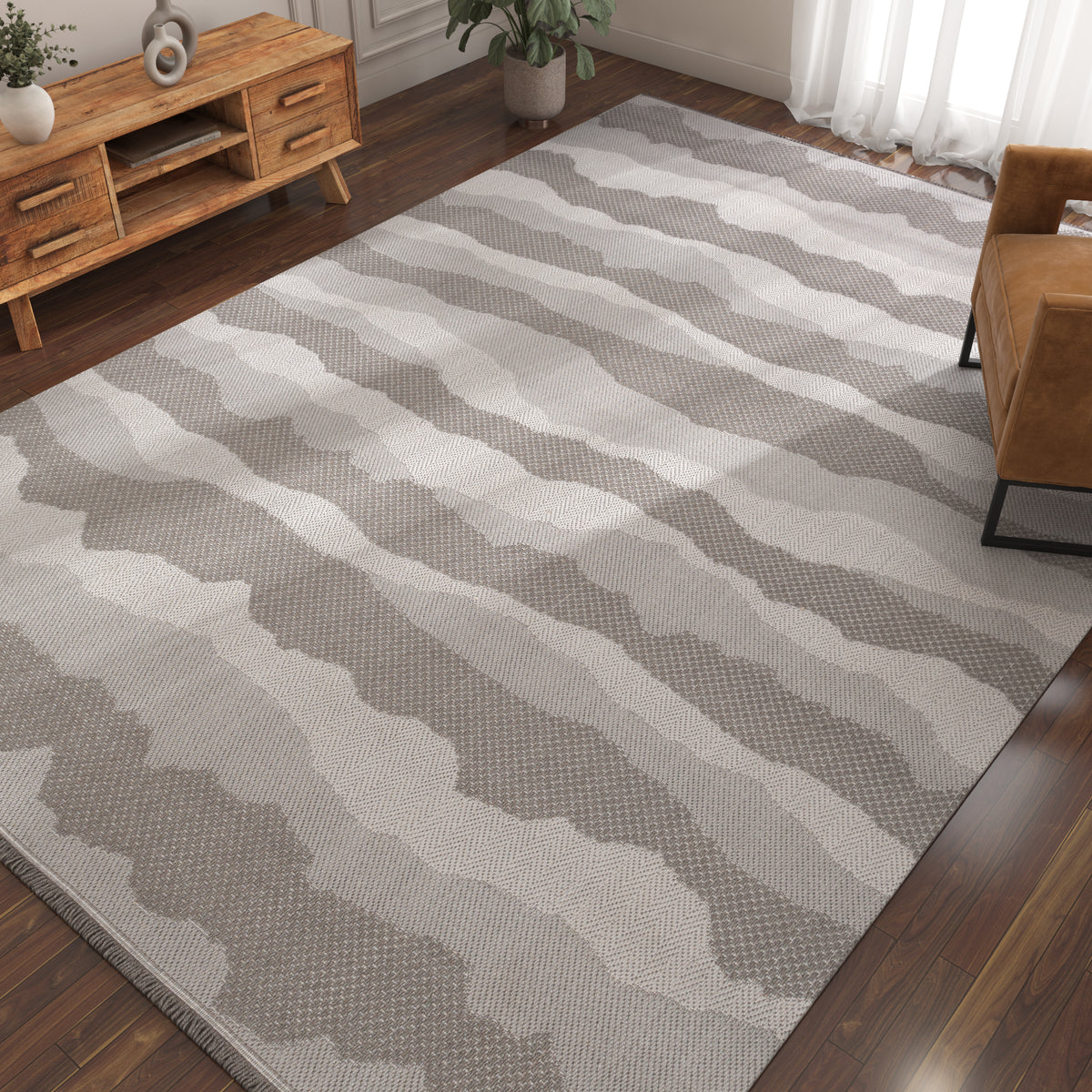 Asterlane Cyan Blue & Steel Gray Rug