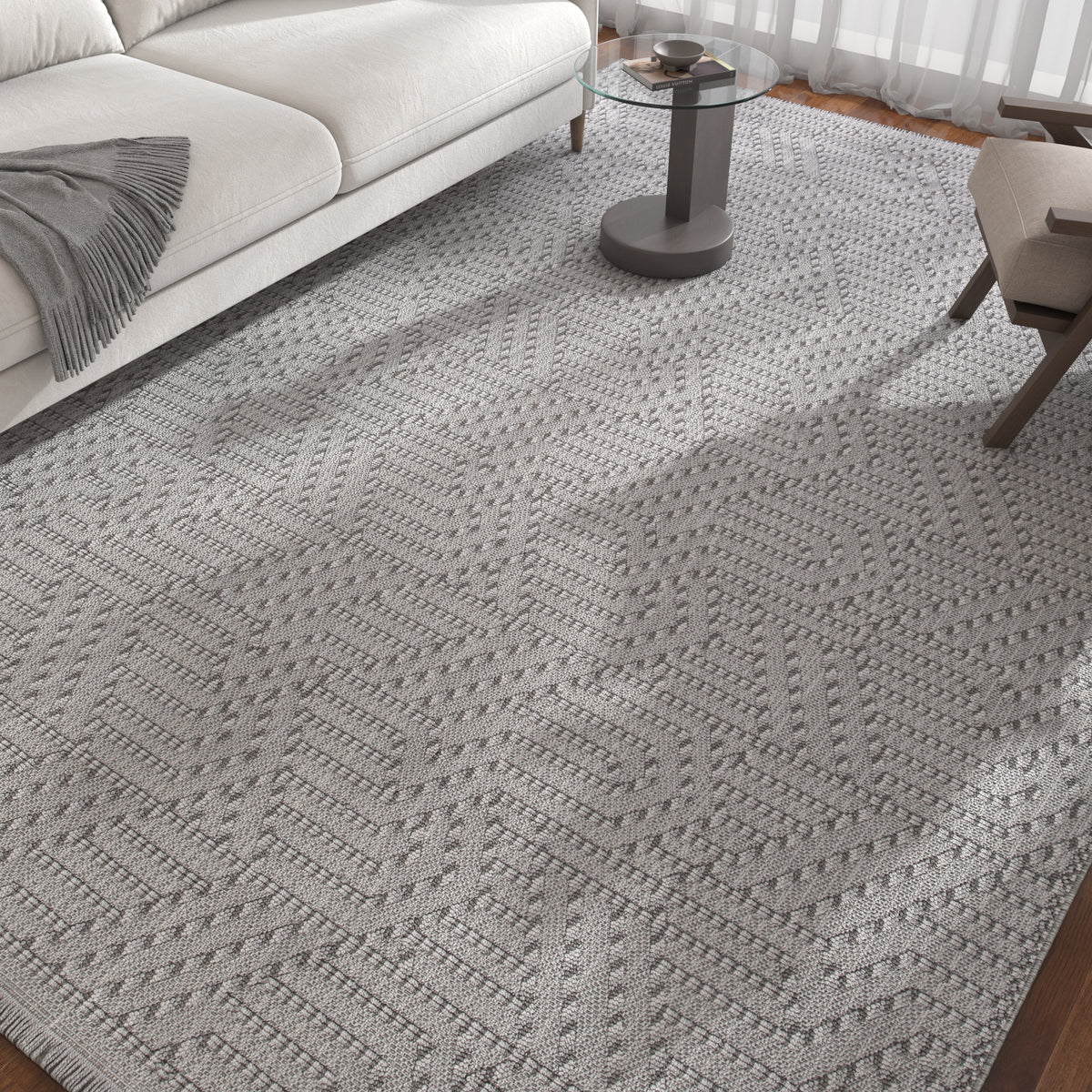 Asterlane Cyan Blue & Steel Gray Rug