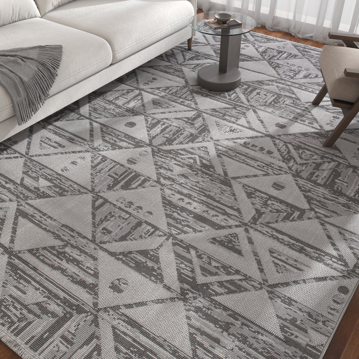 Asterlane Cyan Blue & Steel Gray Rug