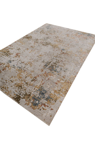 Soft Abstract Rug 6'6X10 Ft | Yellow Flash Linen Carpet For Living Room, Bedroom, Dining Room