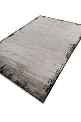 Soft Abstract Rug 6'6X9'6 Ft | Gray Ebony Carpet For Living Room, Bedroom, Dining Room