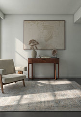 Selmora Linen Blue Polypropylene Rug