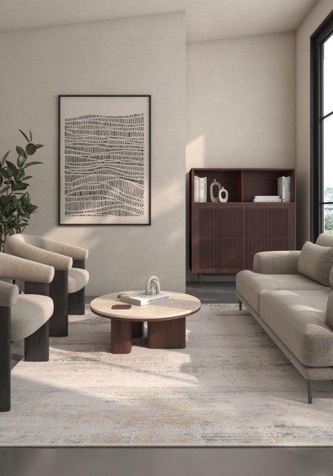 Varnix Ivory Taupe Polypropylene Rug