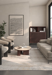 Soft Abstract Rug 8X11 Ft | White Castlerock Carpet For Living Room, Bedroom, Dining Room