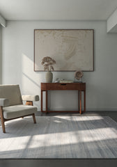 Soft Abstract Rug 6'6X9'6 Ft | White Ocean Blue Carpet For Living Room, Bedroom, Dining Room