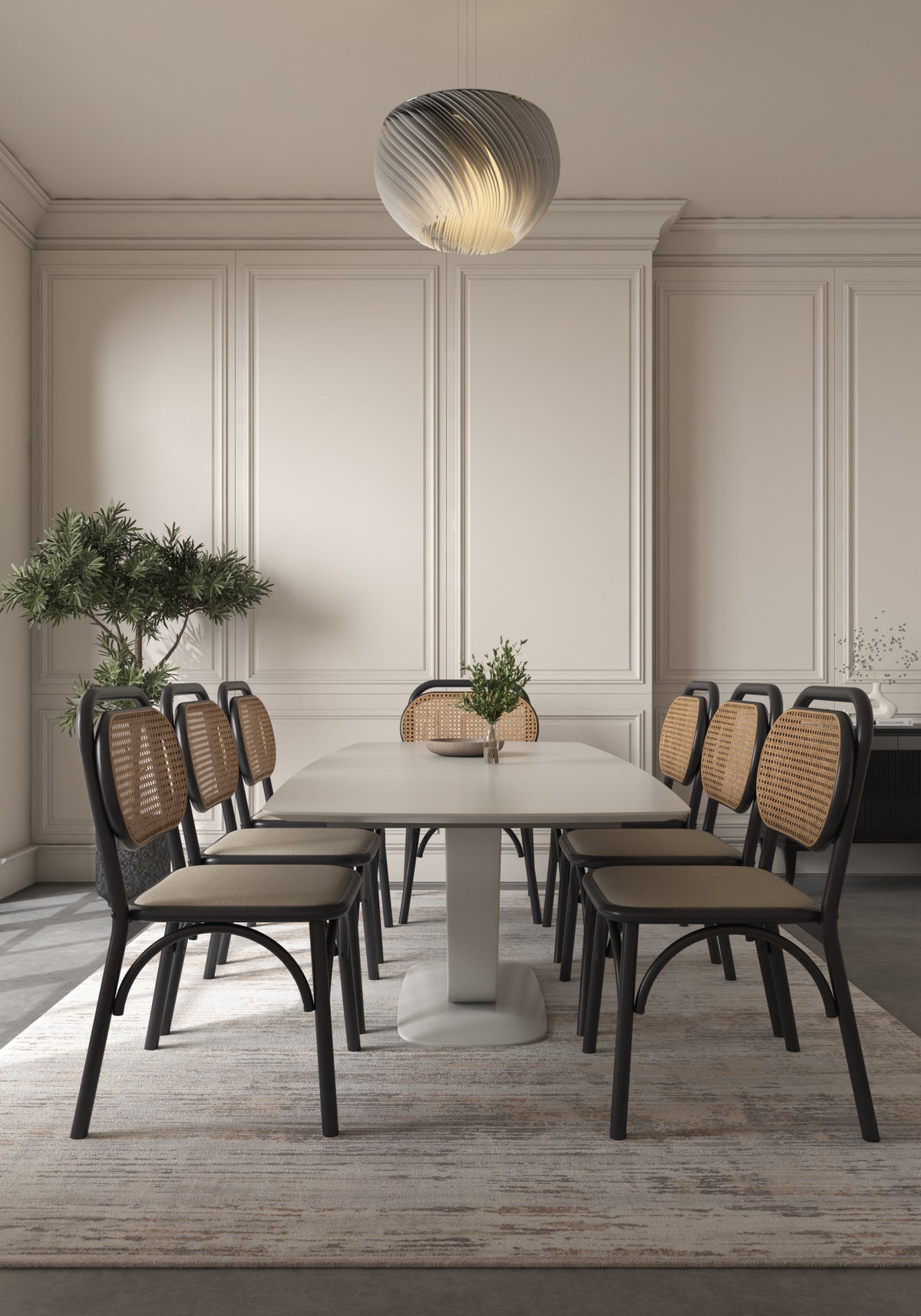 Soft Abstract Rug 6'6X9'6 Ft | White London Fog Carpet For Living Room, Bedroom, Dining Room