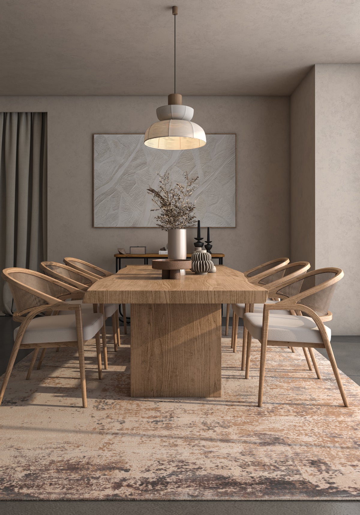 Soft Abstract Rug 6'6X9'6 Ft | Medium Taupe Soft Beige Carpet For Living Room, Bedroom, Dining Room