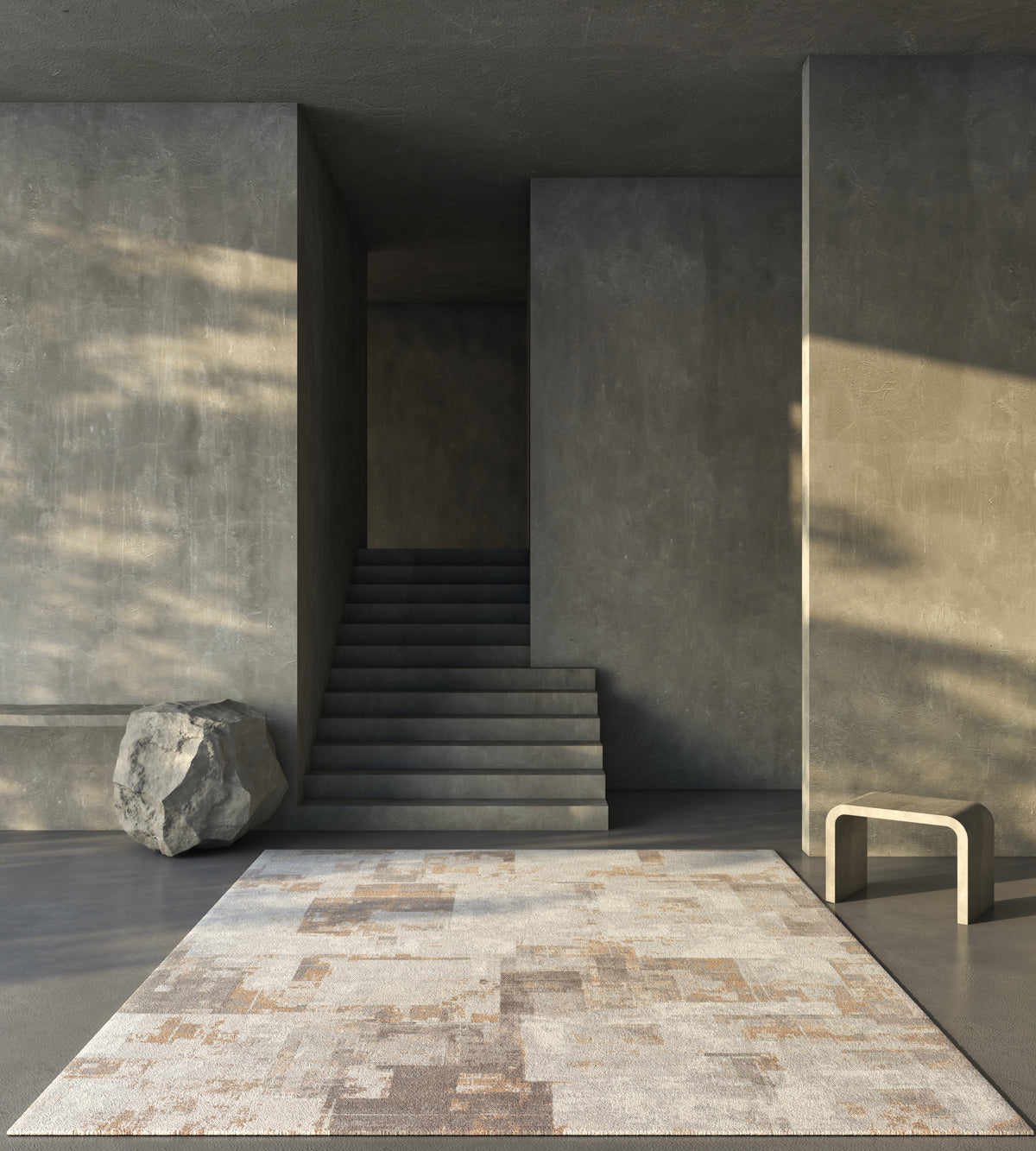 Asterlane Soft Gray & White Rug