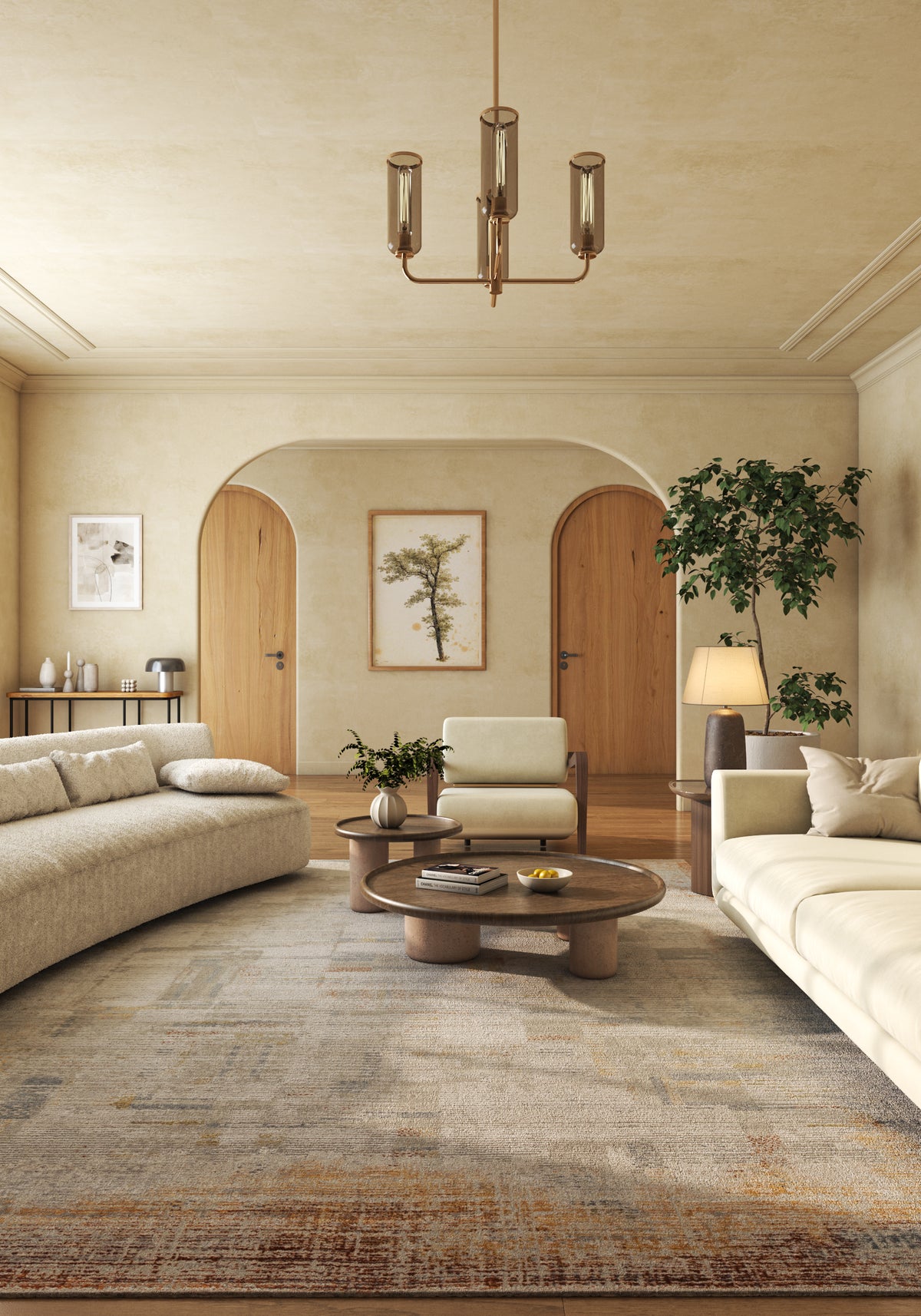 Soft Abstract Rug 6'6X9'6 Ft | Cyan Blue Green Carpet For Living Room, Bedroom, Dining Room