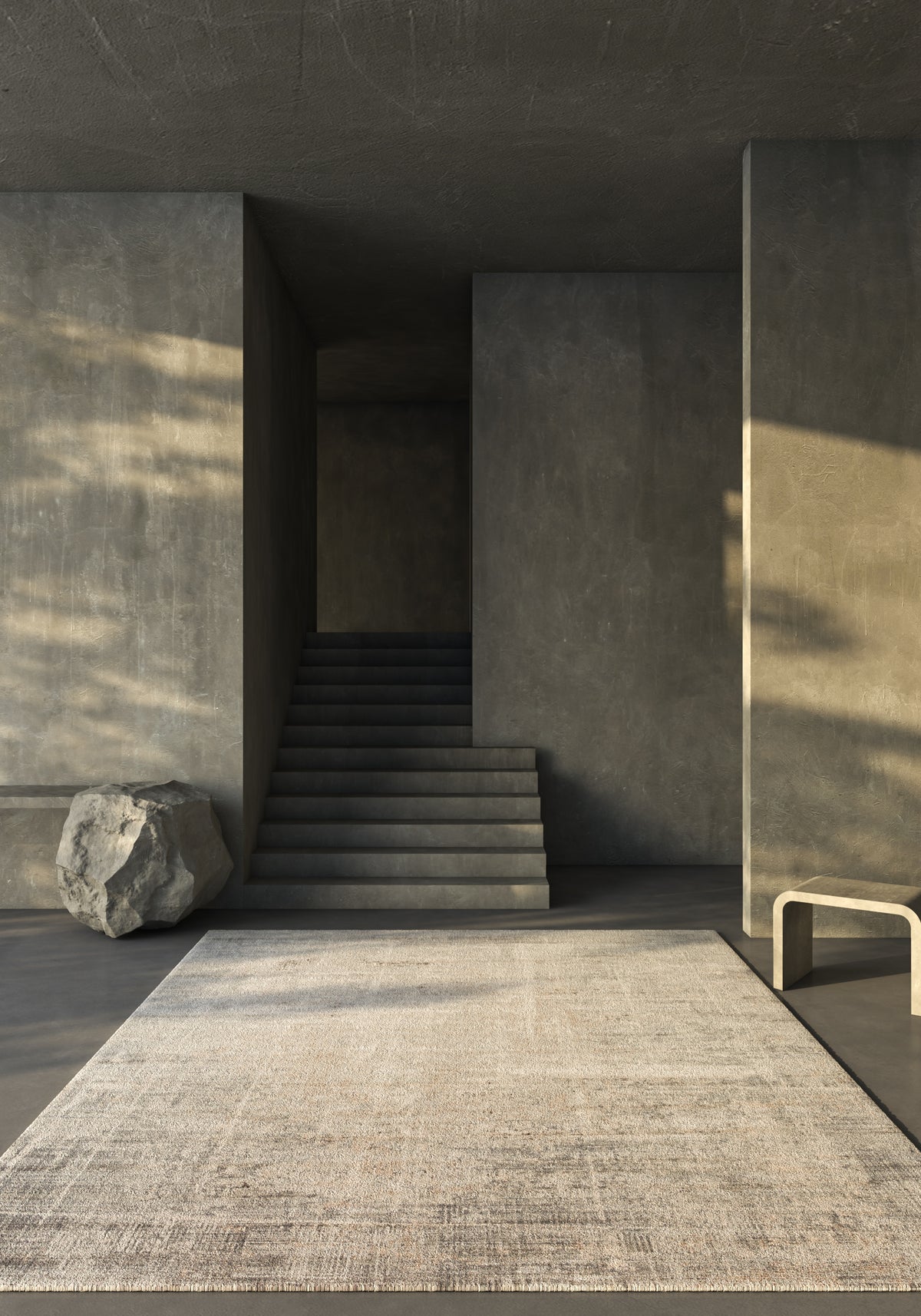 Soft Abstract Rug 6'6X9'6 Ft | White London Fog Carpet For Living Room, Bedroom, Dining Room