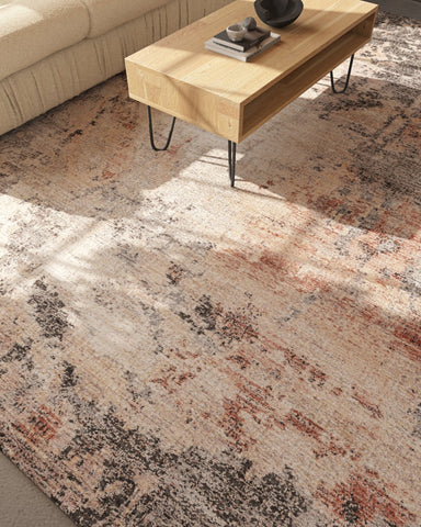 Asterlane Abstract Deco Rose & Cocoa Brown Rug - Asterlane