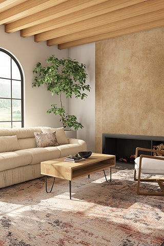 Asterlane Abstract Deco Rose & Cocoa Brown Rug - Asterlane