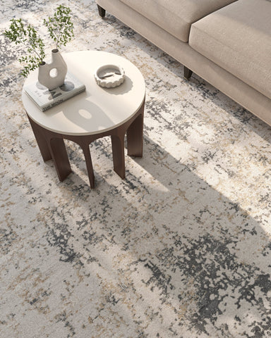 Asterlane Abstract Frost Gray & Honey Yellow Rug - Asterlane