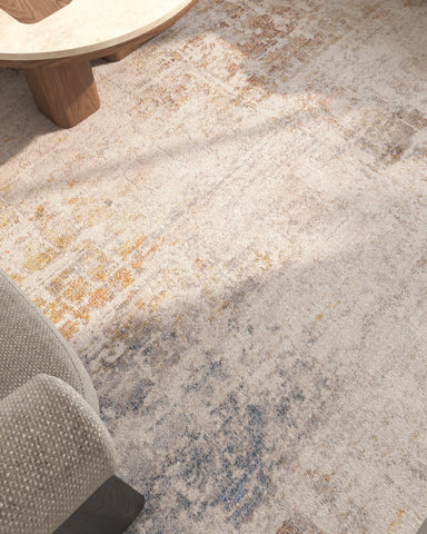 Asterlane Abstract Lemon & Beige Color Rug - Asterlane