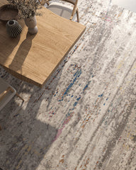 Asterlane Abstract Natural Gray & Pearl Blue Color Rug - Asterlane